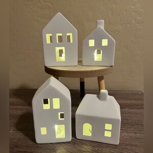 Target Bullseye Ceramic Light Up Houses DIY Paintable Town Scene NIB